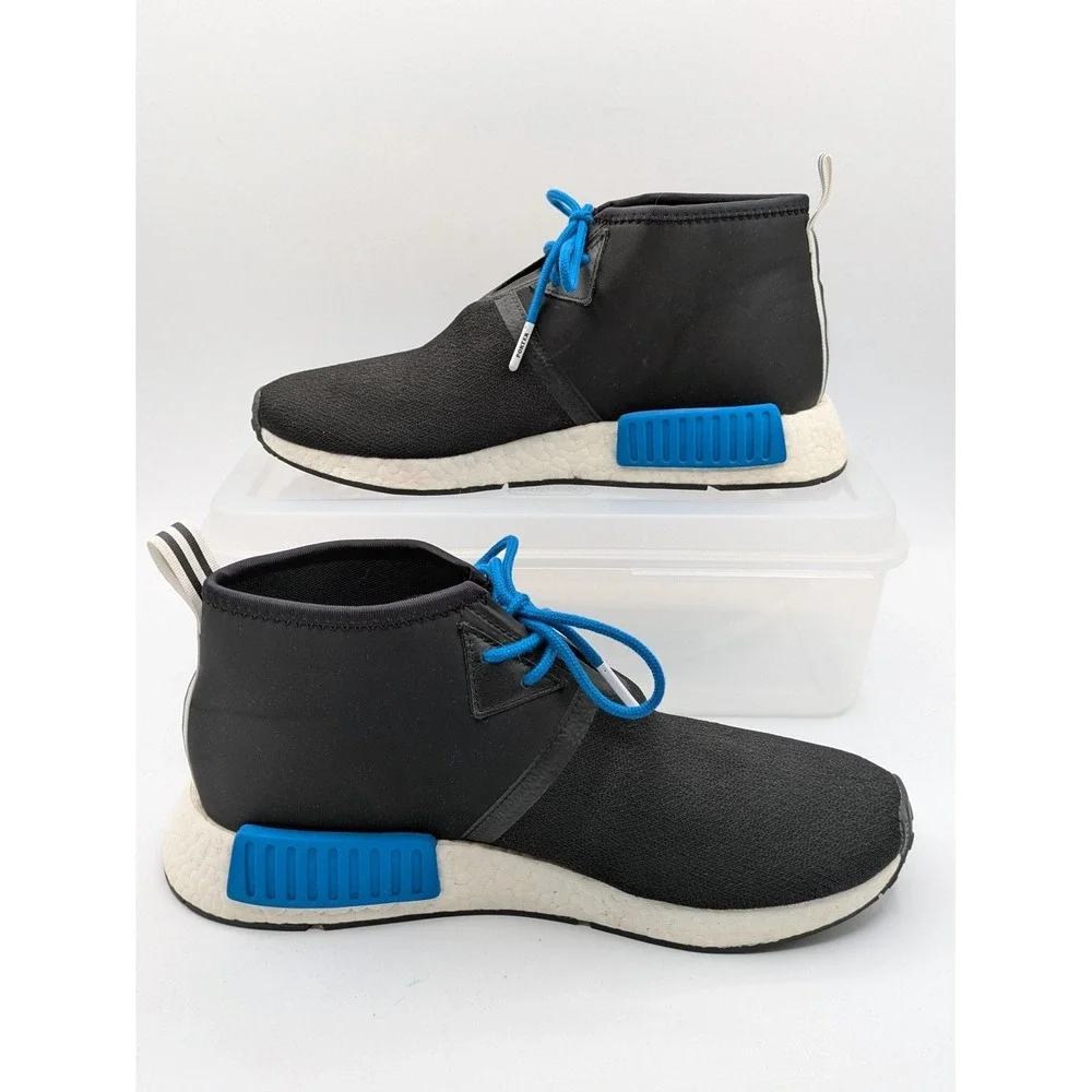 Adidas NMD Chukka Porter Shoes Mens Size 9.5 Black Blue Boost Sneakers CP9718